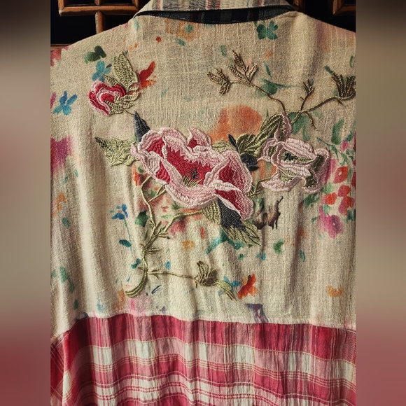 Philosophy plaid dress/kimono style layer piece - Picture 5 of 9